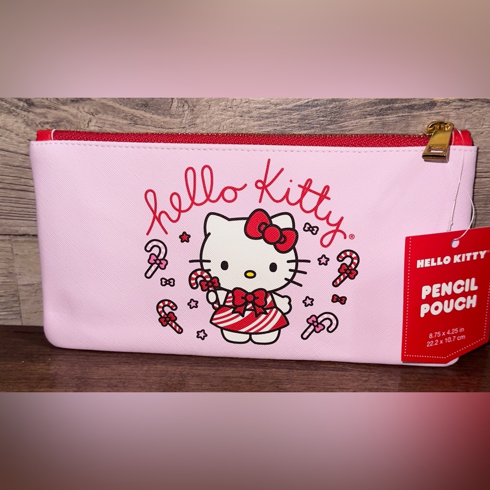 Super cute Hello Kitty Candy Cane Dress Pencil Case Pouch - NEW